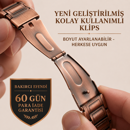 Bakırcı Efendi™ – Yüksek Manyetik Etkili Saf Bakır Erkek Bilekliği